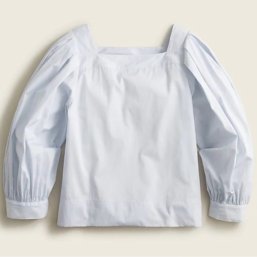Thomas Mason Shirting for J Crew Puff Sleeve Top